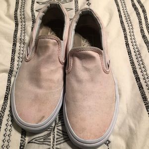 Light pink women’s slip on vans size 8.5